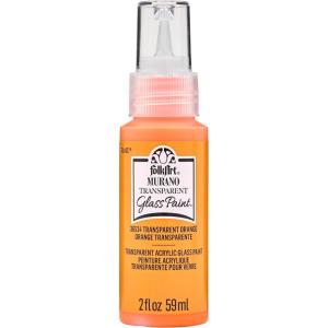 imageFolkArt Murano Opaque Acrylic Glass Paint Ultra Blue Perfect for Indoor and Outdoor Arts and Crafts Projects 2 fl ozTransparent Orange