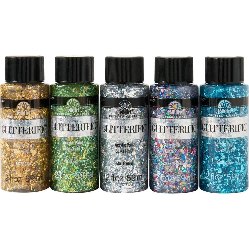 image:imageFolkArt Glitterific Unicorn Glitter Paint Set 2 oz Enchanted ColorsEnchanted Colors