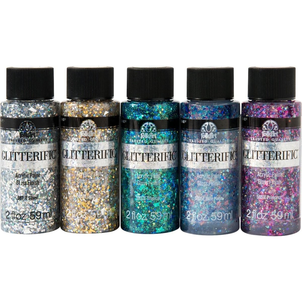image:imageFolkArt Glitterific Unicorn Glitter Paint Set 2 oz Enchanted ColorsGlam Colors