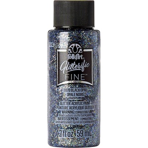 image:imageFolkArt Glitterific Fine Assorted Acrylic Craft Paints Purple 2 fl oz Premium Acrylic Paint with Glitter Finish Perfect for Easy to Apply DIY Arts and Crafts 11869Black Opal