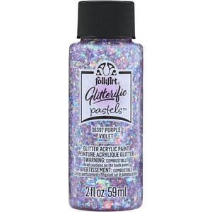 image:imageFolkArt Glitterific Fine Assorted Acrylic Craft Paints Purple 2 fl oz Premium Acrylic Paint with Glitter Finish Perfect for Easy to Apply DIY Arts and Crafts 11869Pastel Purple