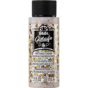 image:imageFolkArt Glitterific Fine Assorted Acrylic Craft Paints Purple 2 fl oz Premium Acrylic Paint with Glitter Finish Perfect for Easy to Apply DIY Arts and Crafts 11869Sunset Canyon