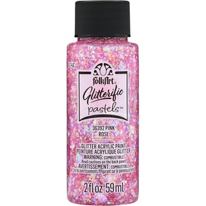 image:imageFolkArt Glitterific Fine Assorted Acrylic Craft Paints Purple 2 fl oz Premium Acrylic Paint with Glitter Finish Perfect for Easy to Apply DIY Arts and Crafts 11869Pastel Pink