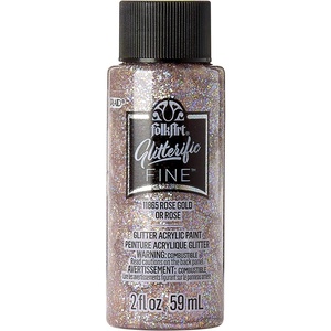 image:imageFolkArt Glitterific Fine Assorted Acrylic Craft Paints Purple 2 fl oz Premium Acrylic Paint with Glitter Finish Perfect for Easy to Apply DIY Arts and Crafts 11869Rose Gold