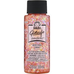 image:imageFolkArt Glitterific Fine Assorted Acrylic Craft Paints Purple 2 fl oz Premium Acrylic Paint with Glitter Finish Perfect for Easy to Apply DIY Arts and Crafts 11869Pastel Coral